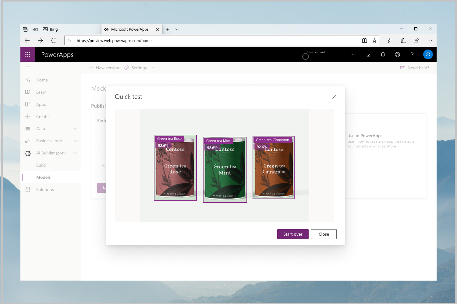 Quick-test screen Quick-test screen.