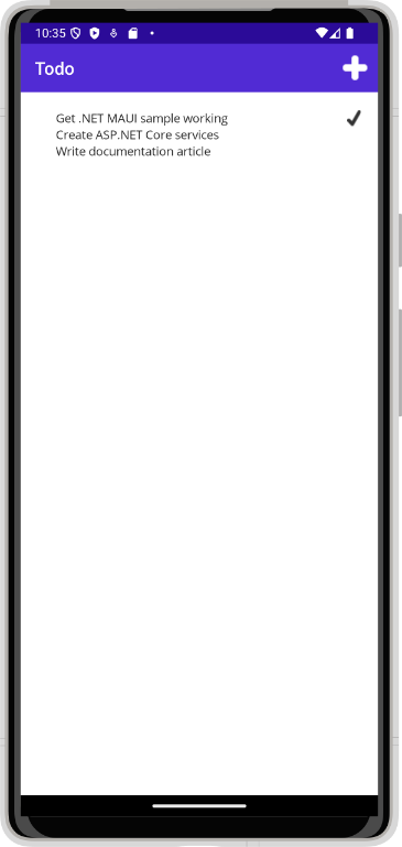 To Do Rest application running on an Android smartphone