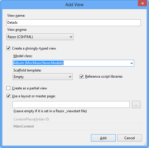 Adding a Details View Adding a Details View