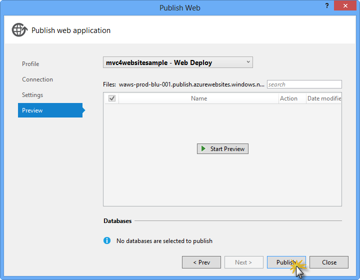 Publishing the web application Publishing the web application