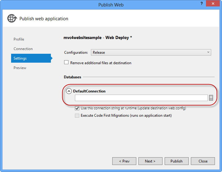 Connection string pointing to SQL Database Connection string pointing to SQL Database