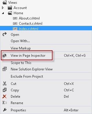 Selecting a file to preview in Page Inspector Selecting a file to preview in Page Inspector