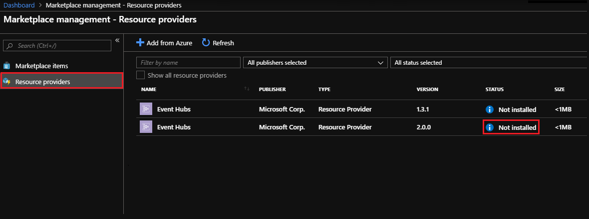 Marketplace management downloaded packages