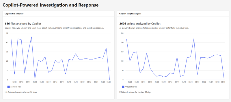Screenshot of the Copilot section in the security summary report