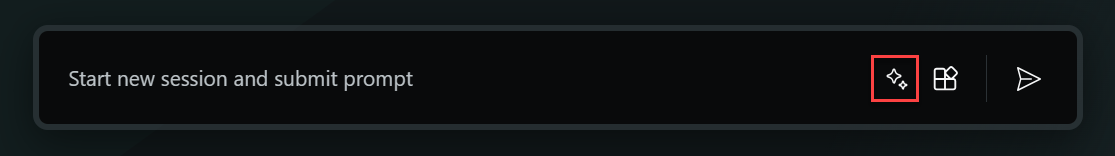 Screenshot of the prompt bar in Microsoft Security Copilot with the Prompts icon highlighted.