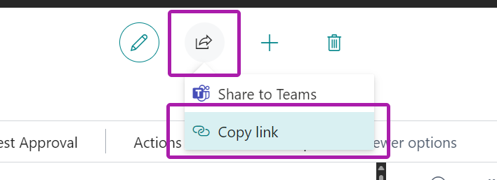 Copy Business Central URL from browser.