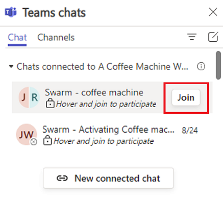 Join button for joining a chat Join button for joining a chat.