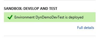 Status for an environment that has been successfully provisioned.