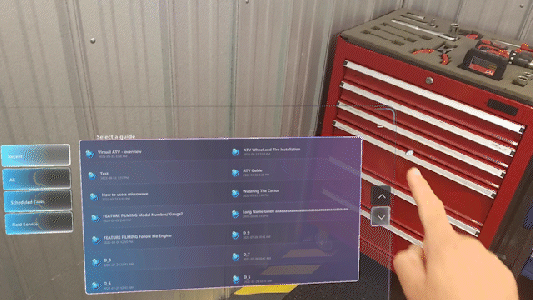 Animation of opening the **Main** menu and selecting the Work activity button Animation of opening the Main menu and selecting Work activity button.