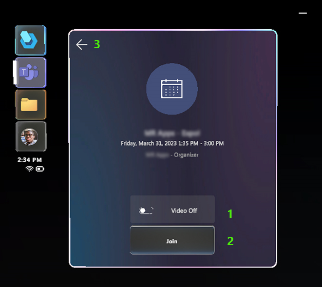 Meeting confirmation screen Meeting confirmation screen.