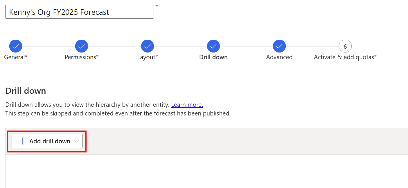 Select Add drill down