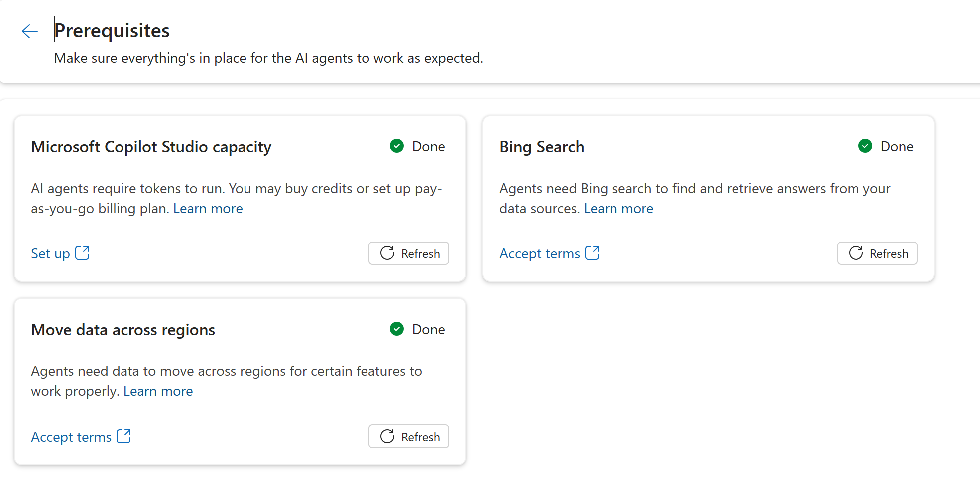 Screenshot of the Prerequisites page for Sales Close Agent - Research.