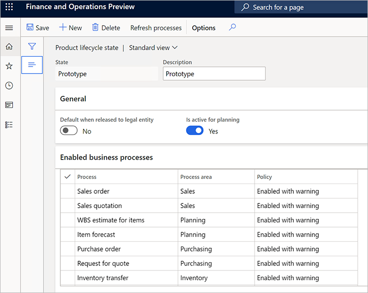 Enabling (with warnings) business processes for a lifecycle state Enabling (with warnings) business processes for a lifecycle state.