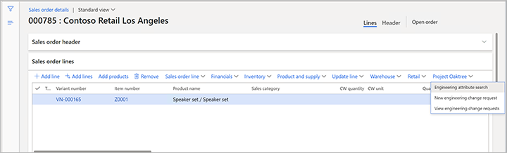 Creating an engineering change request from a sales order Creating an engineering change request from a sales order.