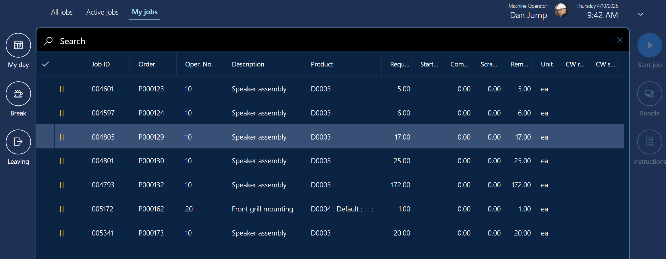 My jobs tab My jobs tab.