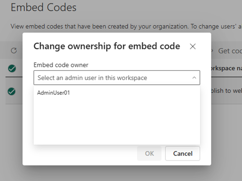 Screenshot of the Change Ownership dialog.