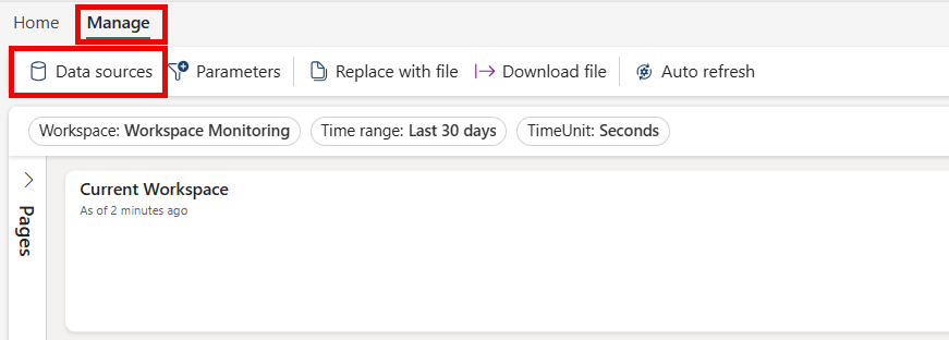 Screenshot of the Manage switch page.