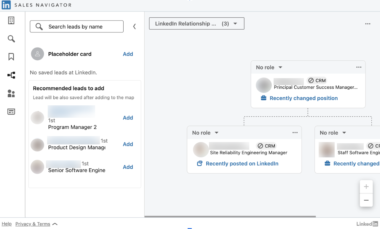Displays Relationship module Relationship Map, 2-Column Medium, Classic