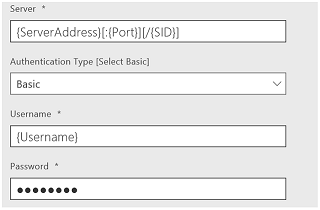 Connection parameters Connection parameters.