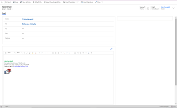 View of the navigate-to email experience Navigate-to email experience