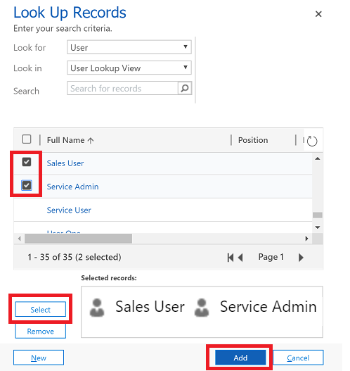 Select the user or team names Select user or team names.