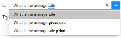 Screenshot that shows how Q&A tries to pattern match your text for recognized questions.