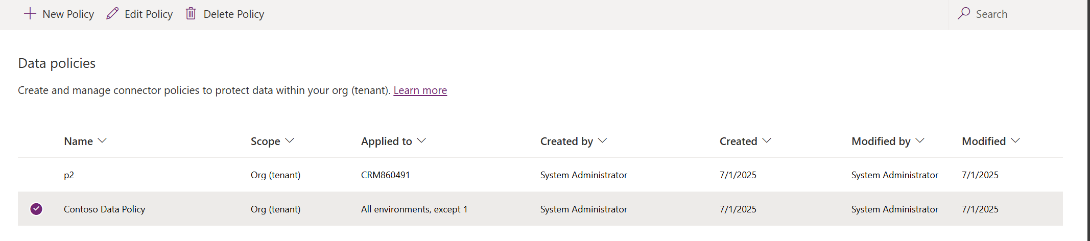 Edit a data policy Edit a data policy.