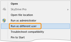 ALM_CNT_RunAs Context menu for Visual Studio devenv.exe
