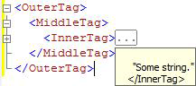 XML code with tooltip showing hidden code XML code with tooltip showing hidden code