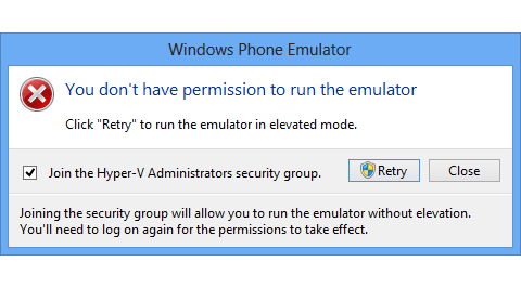 Android_Emu_HyperV_Admin Joining the Hyper-V Administrators security group