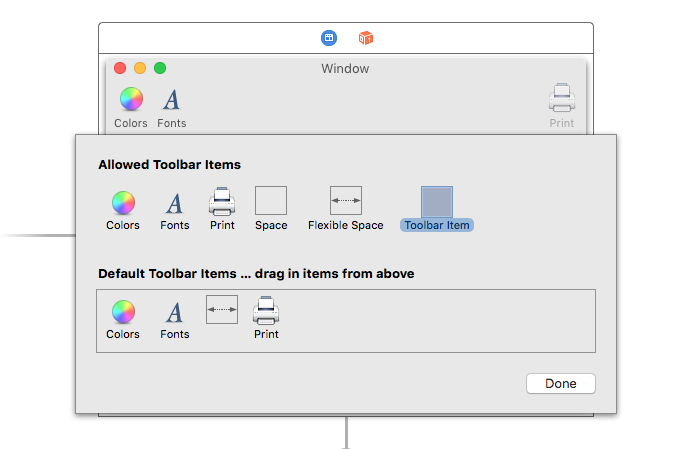 Editing a toolbar item Editing a toolbar item