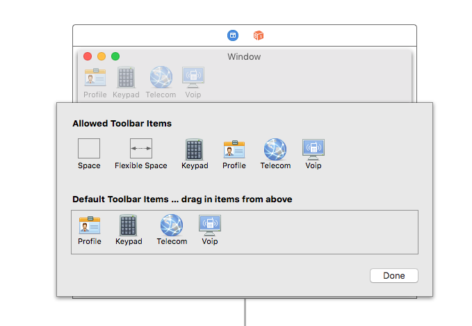 Layout the toolbar