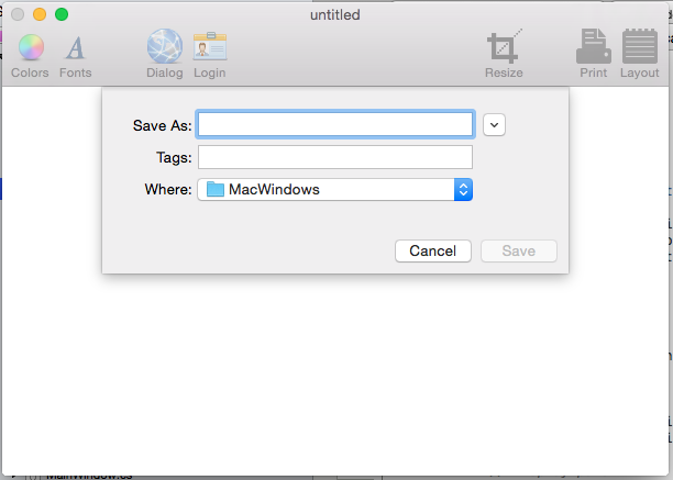 A minimal save sheet