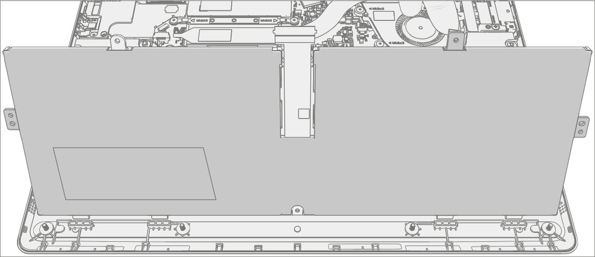 Screenshot that shows lifting the battery up and out of the D-Bucket.