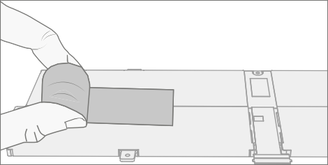 Screenshot that shows the new battery finger loops for handling during installation.
