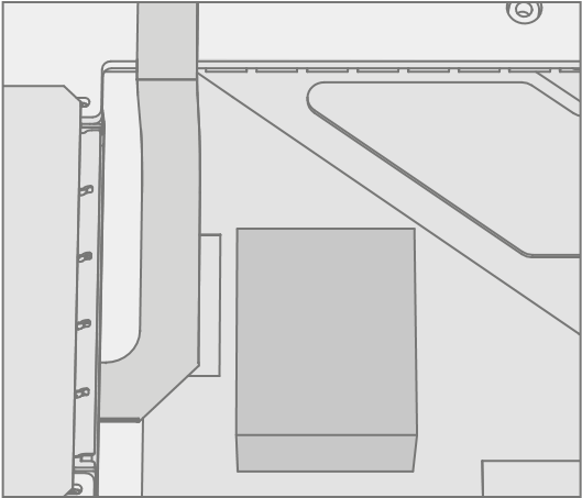 An illustration showing the removal of the thermal pad from the rSSD location, with guidance on cleaning any residue using isopropyl alcohol