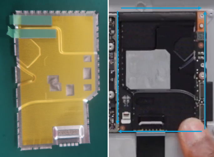 Screenshot that shows a close-up of a chip and surrounding components on the motherboard.