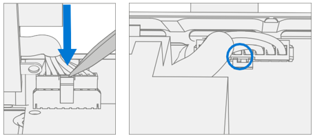 Screenshot that shows connecting the large and small power supply connectors to the motherboard.