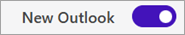 Screenshot of New Outlook toggle on.