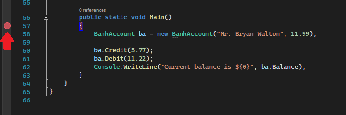 Set a breakpoint Set a Breakpoint